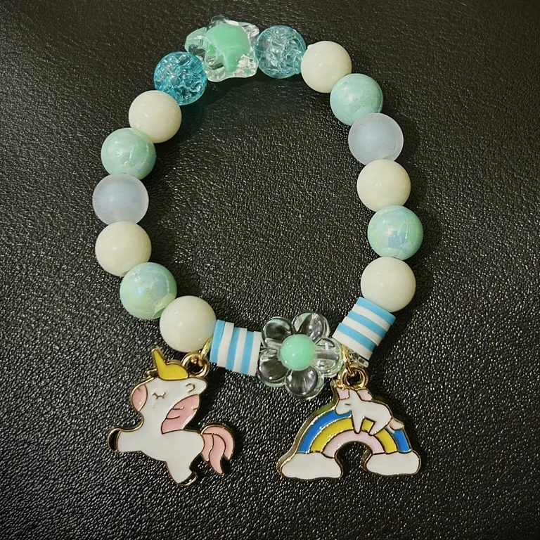 Pastel Unicorn & Rainbow Charm Bracelet