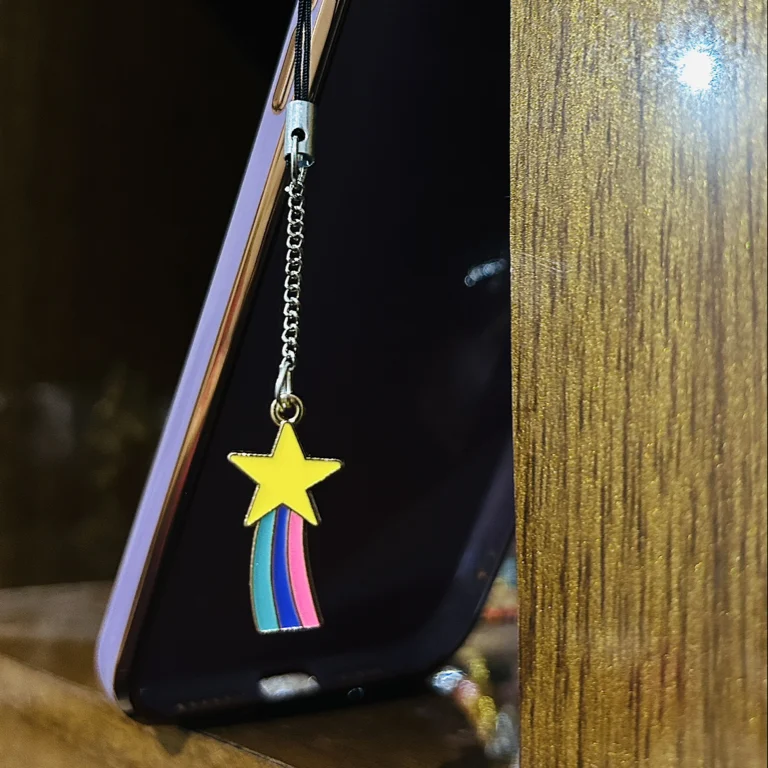 Yellow Shooting Star & Rainbow Dangle Charm