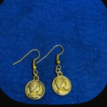 Queen Elizabeth II Coin Drop Earrings